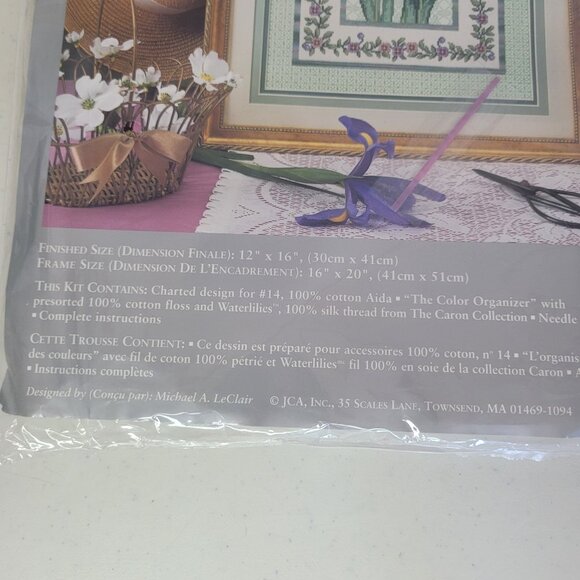 HERITAGE COLLECTION Elsa Williams Counted Cross Stitch Kit Iris Mosaic NWOT - Picture 2 of 4
